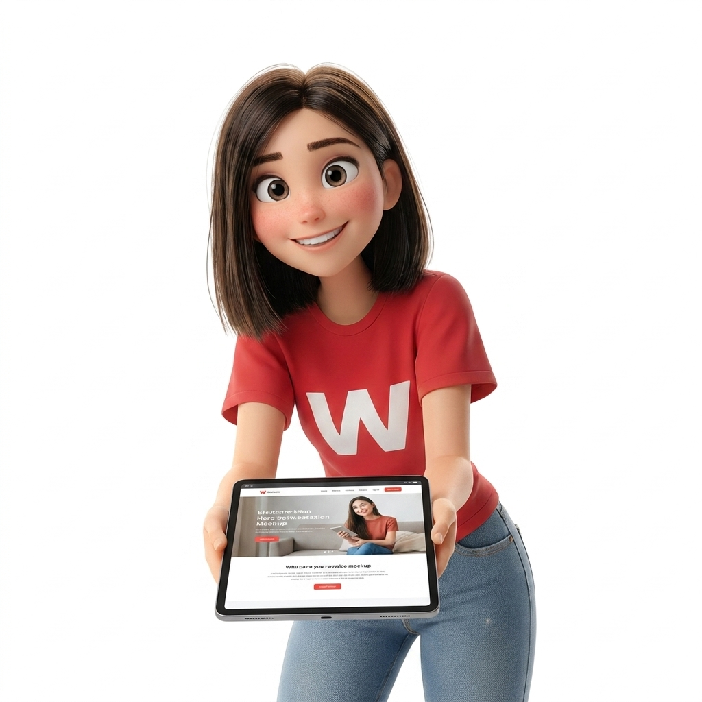 Wee ti mostra il sito finito sul tablet